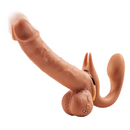 Lustytime 9 Vibrating Telescopic Clitoral Strap On Adjustable Lifelike Dildo Rabbit Ear Double Ended