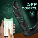 App Control 9 Vibrating Thrusting Dual Ring Dildo Shaped Prostate Massager