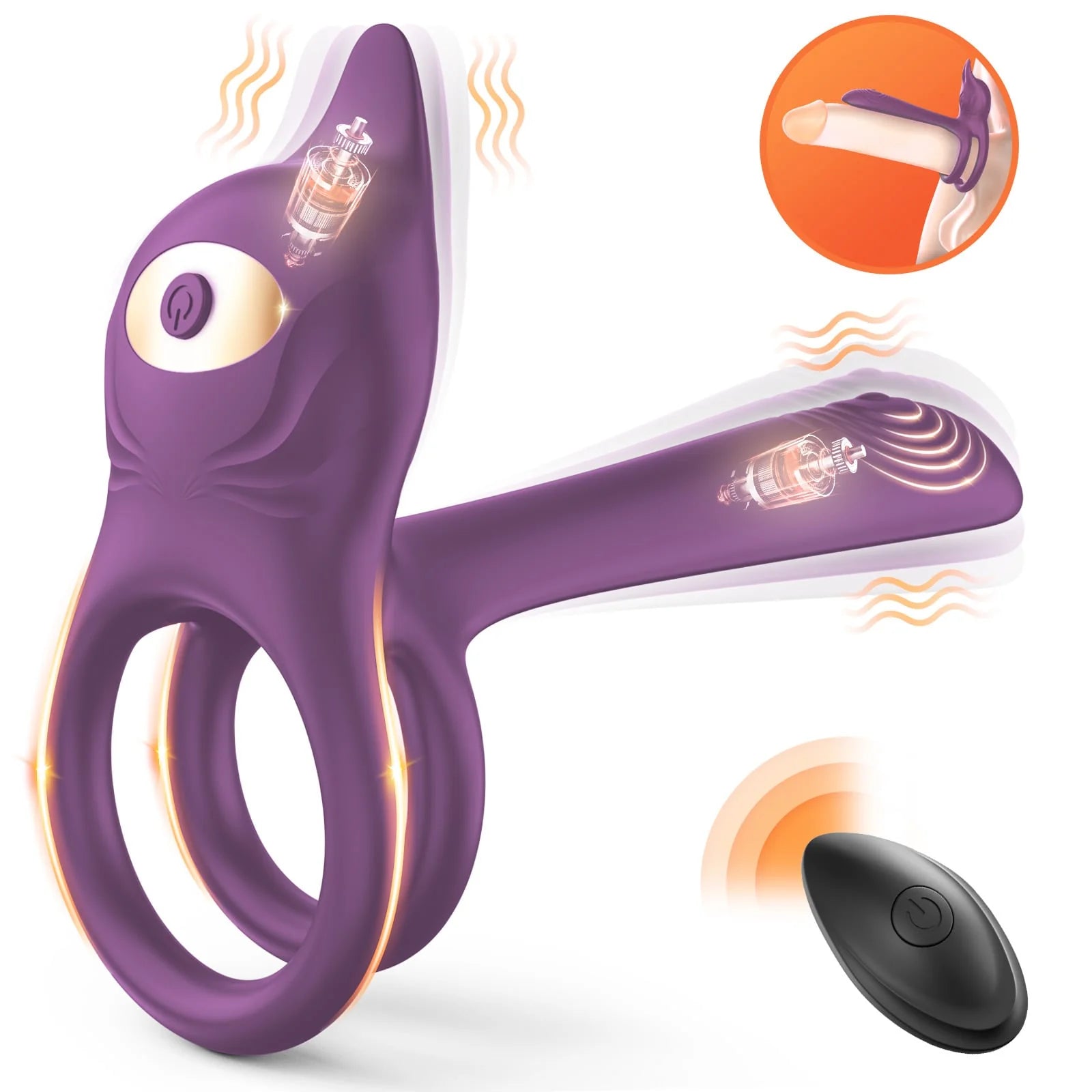 3 in 1 Multifunctional Penis Cock Ring with 10 Vibrating Modes - Lusty Time