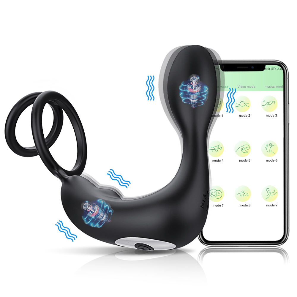 Lurevibe - Mason APP/Controller & 9-Telescopic /Vibration & Cock Rings  Prostate Massager