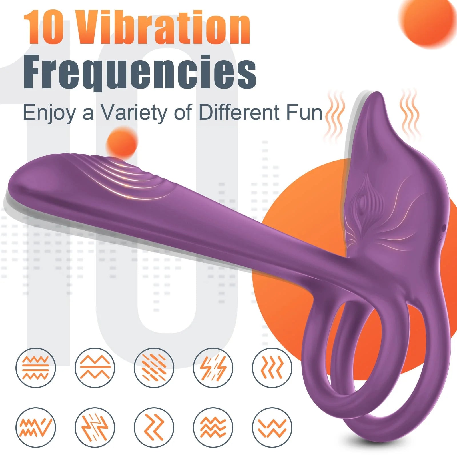 3 in 1 Multifunctional Penis Cock Ring with 10 Vibrating Modes - Lusty Time