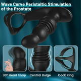 2 in 1 3 Thrusting 7 Vibrations Anal Massager with Cock Ring