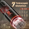 7 Telescoping 7 Spinning Effortless Fun Masturbation Cup with Suction Base