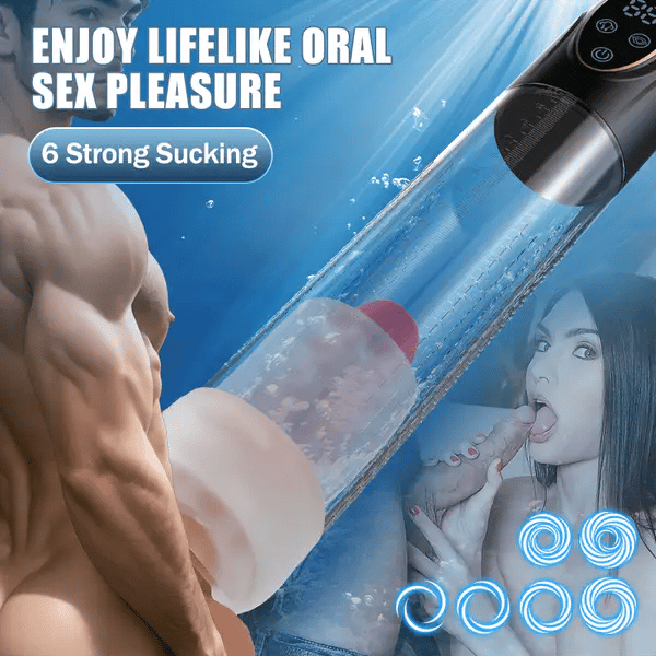 Full Waterproof 6 Modes Erection Enlargement and Masturbation 3 and 1 Penis Pump