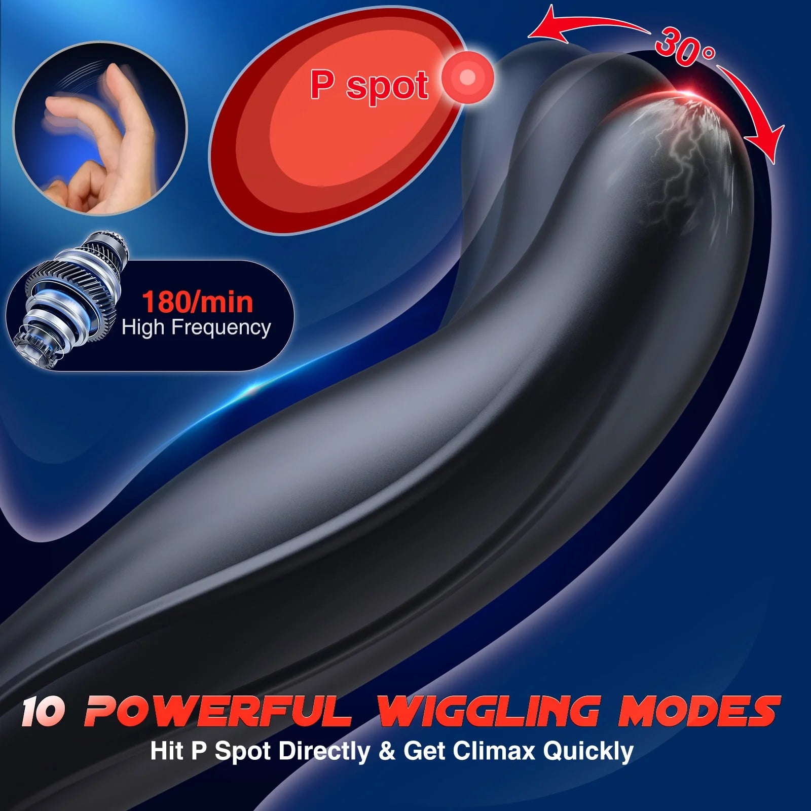 SBD 5 in 1 Thrusting & Vibrating Anal Vibrator Butt Plug with Cock Rin -  Lusty Time