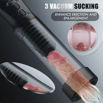 Cupsland 7 Vibrating 3 Sucking Enhance Erection and Masturbation 2 in 1 Penis Pump