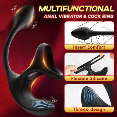 Don - Spherical Vibrating Anal Plug with Penis Rings