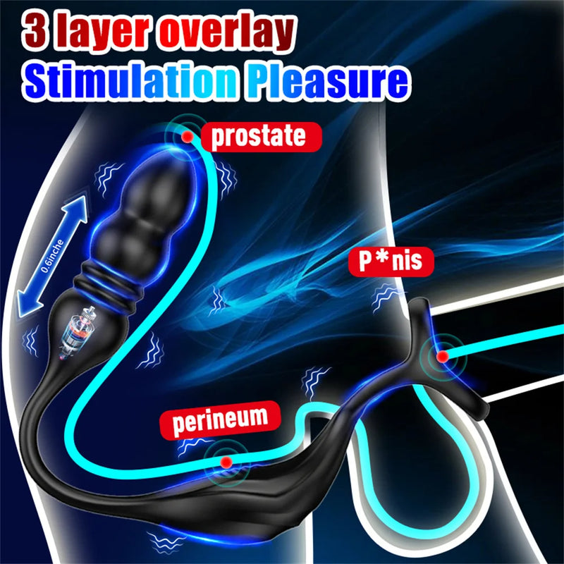 Telescopic Vibrating Butt Plug with Wireless Remote