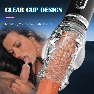 Amber - 5 Thrusting 7 Vibrating Oral Sex Handheld Male Masturbation Cup