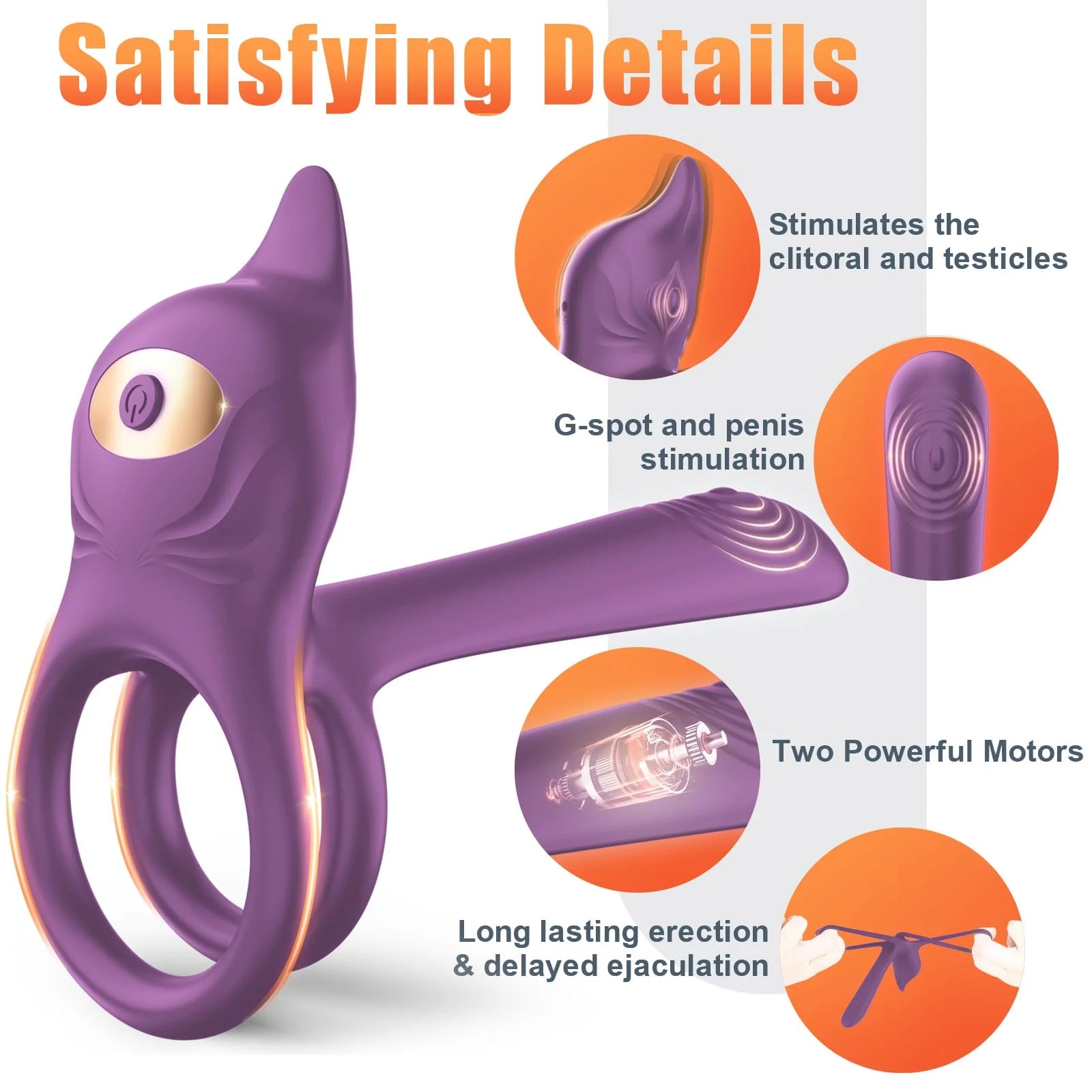 3 in 1 Multifunctional Penis Cock Ring with 10 Vibrating Modes - Lusty Time