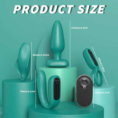 9 Vibration Sex Toys 4 Pieces Set for Couple with Remote Control