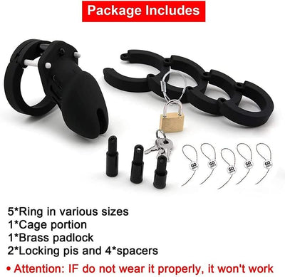 Ultimate Control: Silicone Cock Cage Chastity Device for Male Penis Exercise