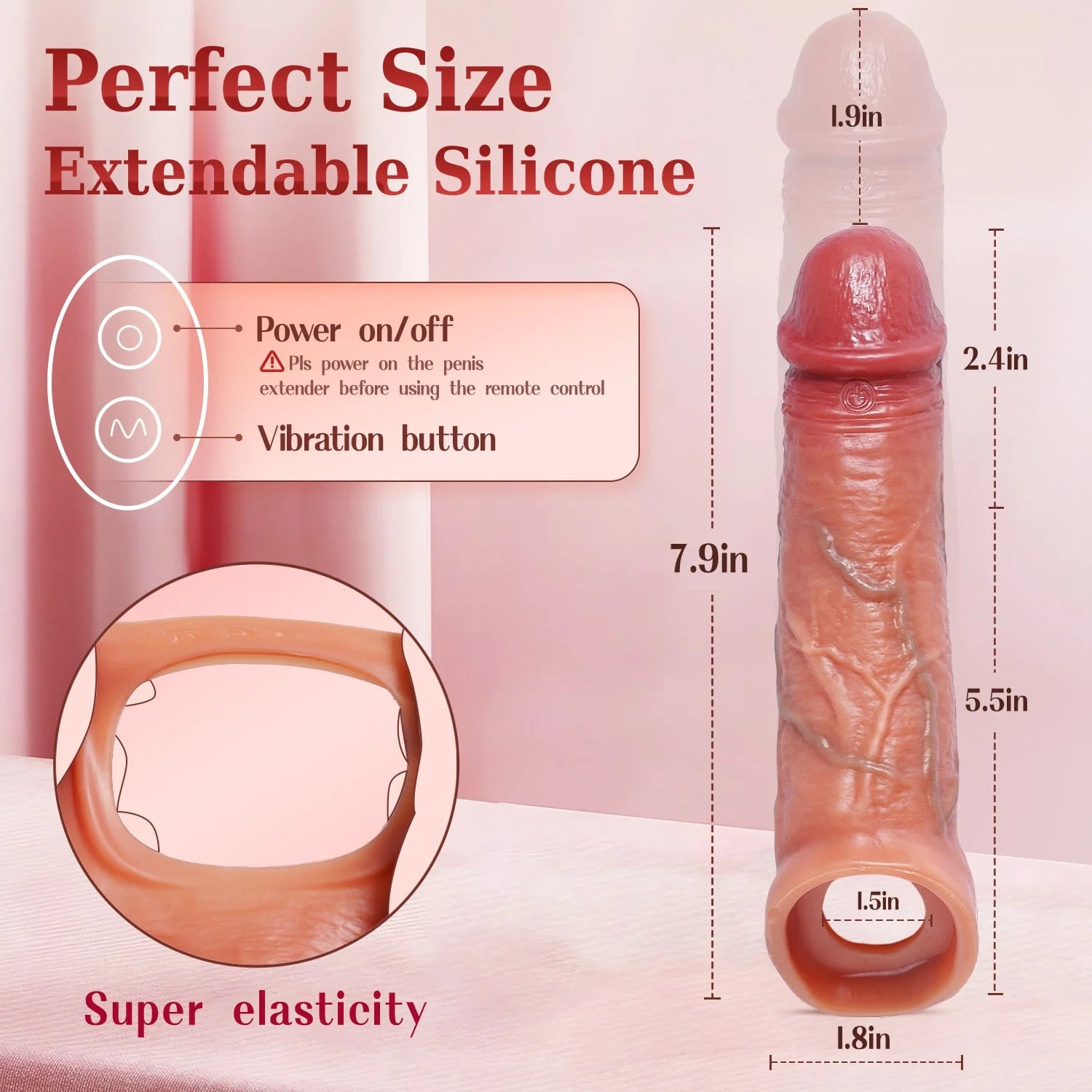 App Control 4 in 1 Male Sex Toys Penis Extender Vibrating Cock Ring - Lusty  Time