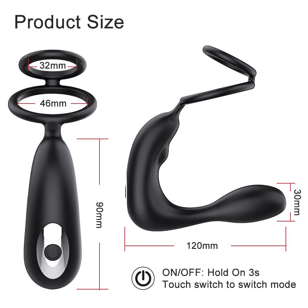 Lurevibe - Mason APP/Controller & 9-Telescopic /Vibration & Cock Rings  Prostate Massager