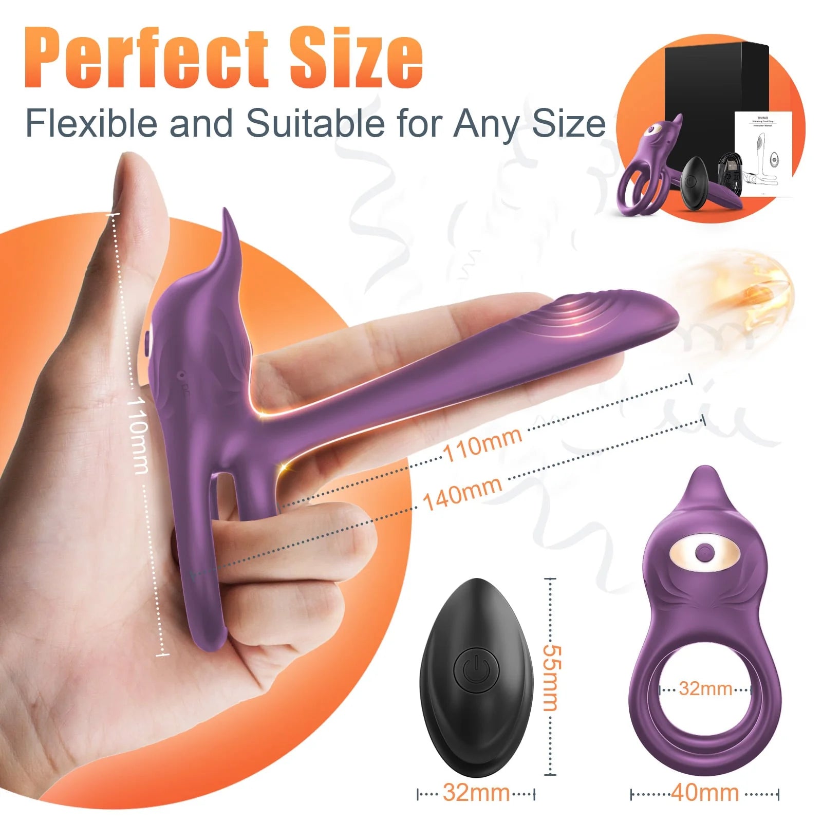 3 in 1 Multifunctional Penis Cock Ring with 10 Vibrating Modes - Lusty Time