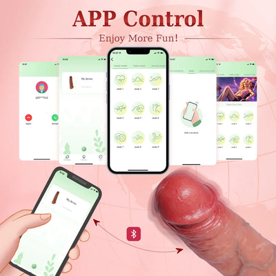 App Control 4 in 1 Male Sex Toys Penis Extender Vibrating Cock Ring