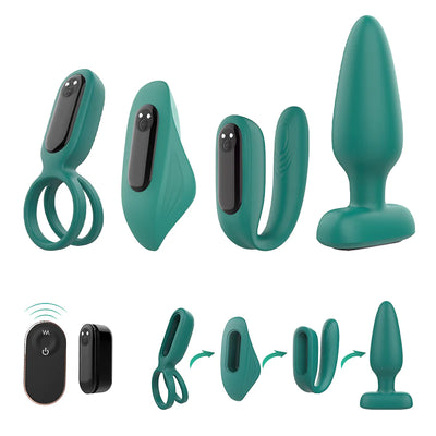 9 Vibration Sex Toys 4 Pieces Set for Couple with Remote Control