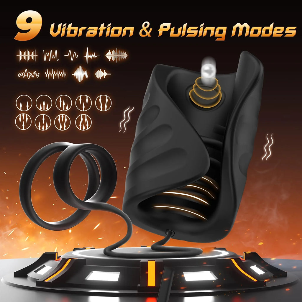 Glnas Trainer App Control 9 Vibrating Pulsing Dual Penis Ring