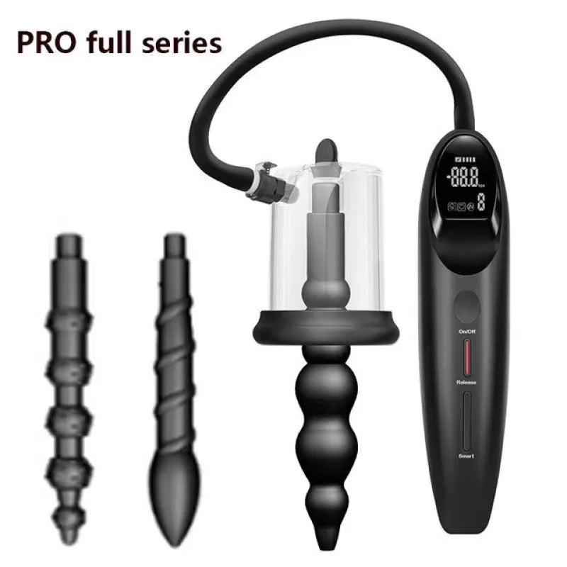 Smart Rosebud Prostate Stimulator & Anal Dilator Set with Electric Pump and Vacuum Sucking Massage