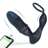 Murphy-APP/Controller & 9-Telescopic / Vibration & Penis Ring Locking Prostate Massager - Lusty Time