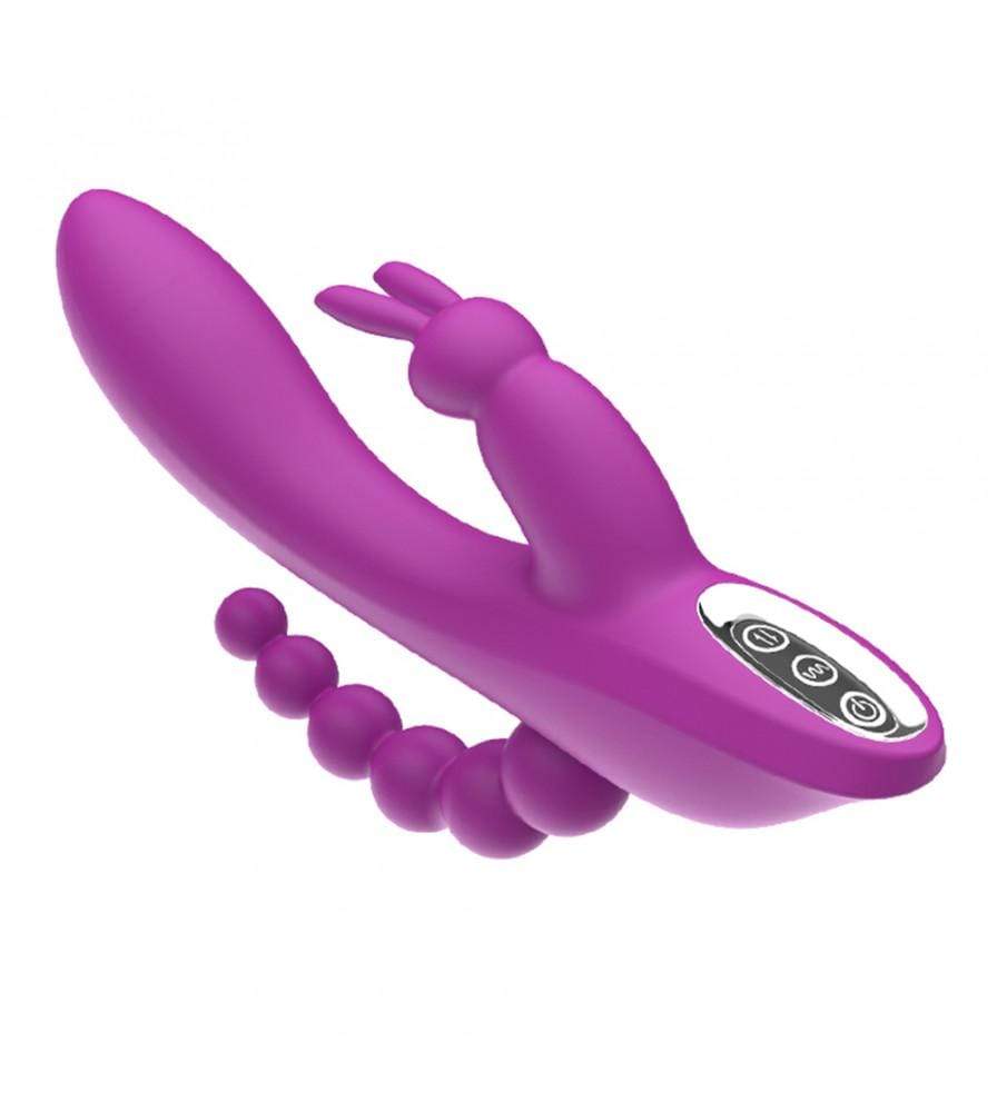 3-in-1 7 Vibrating Modes Rabbit G-Spot Stimulator Anal Dildo Vibrator - Lusty Time