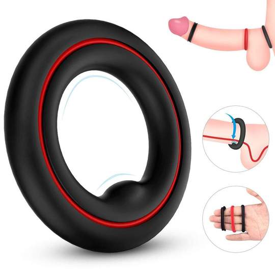 S-HANDE 1.5-Inch Premium Stretchy Longer Harder Stronger Erection Cock Ring Set - Lusty Time