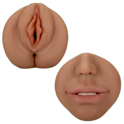 7.4-Inch 3 in 1 Tanned Lifelike Mouth Pussy Anus Pocket Pussy - Lusty Time