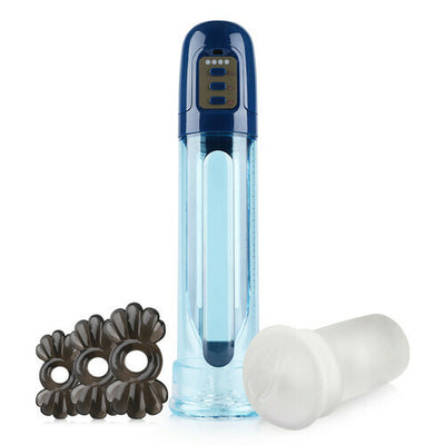 2 in 1 Blue Automatic Penis Vacuum Pump - Lusty Time