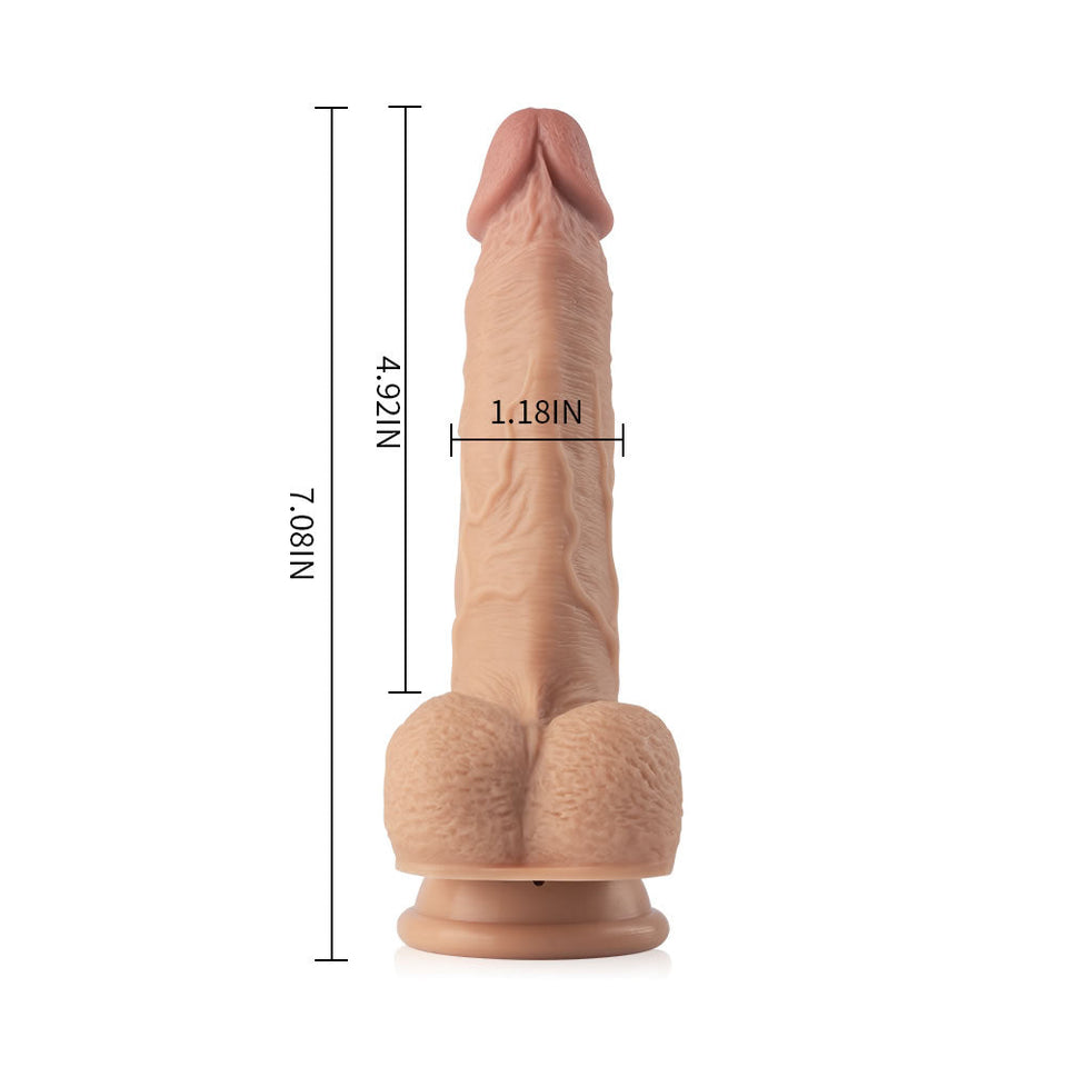 7.7-Inch Speed Telescoping 10-Frequency Vibration Heat Remote Control Dildo