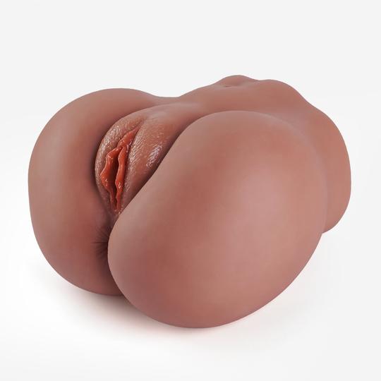 6.23lb Mariane Browned Caramel Sexpot Dual-Tunnel Realistic Anal Clitoris Male Masturbator - Lusty Time