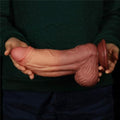 10 INCH DUAL-LAYERED SILICONE NATURE HUGE DILDO - Lusty Time