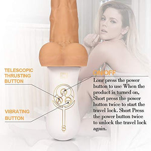 11-Inch 10 Vibrating 6 Telescoping Rotating Lifelike Silicone Realistic Dildo - Lusty Time