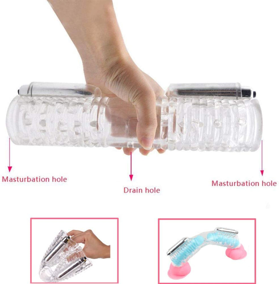 Double Stroker toy for couples men women male penis massager 2 cover male masturbation - Lusty Time