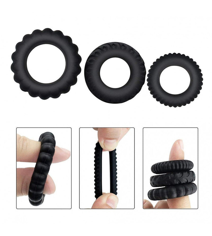 1.1-Inch Stamina Trainer Erection Enhancer 4 Separated Penis Ring - Lusty Time
