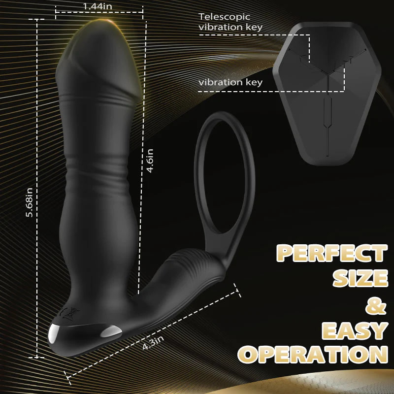 Volcano 8-band Telescopic Vibration Remote Control Prostate Massager - Lusty Time