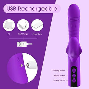 Thrusting Rabbit Vibrator Suction Vibrator For Women - Lusty Time