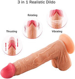 Thrusting & Rotating Realistic Dildo (size: 8.7 Inch) - Lusty Time