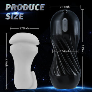 Black Cyclone 5 Vacunm Sucking 7 Vibration Modes Automatic Male Masturbation Cup - Lusty Time