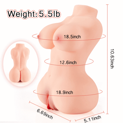 5.5lb Portable Curvy Sex Doll with Tight Vagina and Anus Realistic Strocker Masturbator - Lusty Time