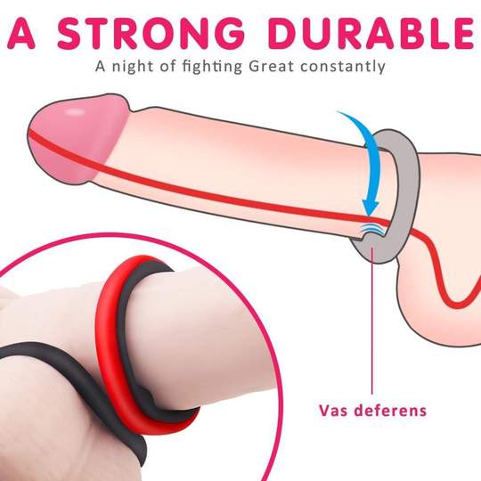 S-HANDE 1.5-Inch Premium Stretchy Longer Harder Stronger Erection Cock Ring Set - Lusty Time