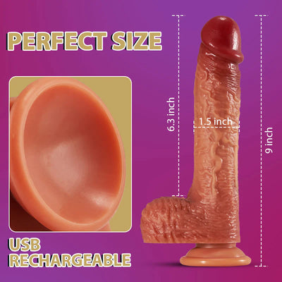 WENDT 3-in-1 Realistic Non-sticky Blush Dildo 9 INCH - Lusty Time