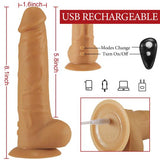 7.87-Inch 7 Thrusting 1800r/Min Vibrating Heating-Nude G-Spot Realistic Dildo - Lusty Time