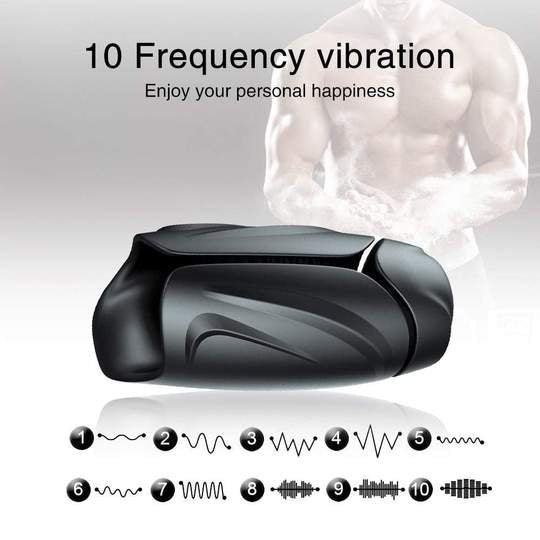 10-Frequency Vibrating Delay Ejaculation Penis Enhancing Masturbation Cup - Lusty Time