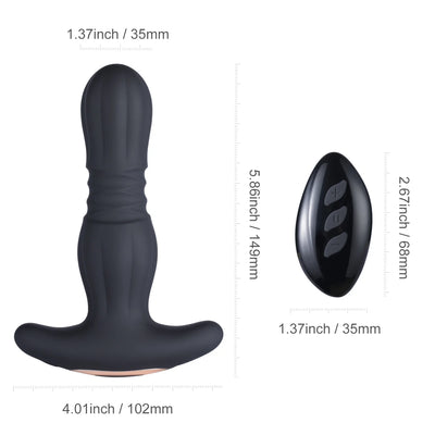 Agas - Thrusting Butt Plug with Remote Control - Lusty Time