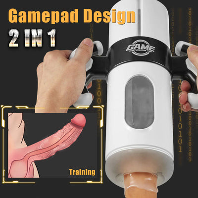 Calvin Gamepad 9 Thrusting & Vibrating 2 in 1 Handheld Masturbation Cup - Lusty Time
