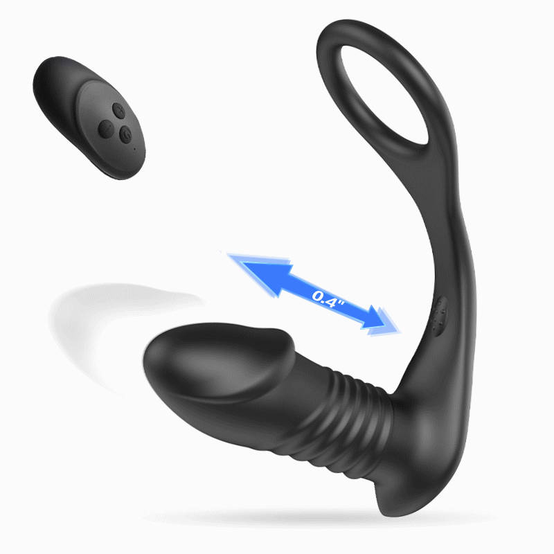 10 Thrilling Vibration 3 Thrusting Silicone Remote Control Cock Ring Anal Vibrator - Lusty Time