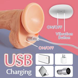 8.5-Inch 8 Mode Vibrating Thrusting Rotating Heating Remote Control Realistic Dildo - Lusty Time