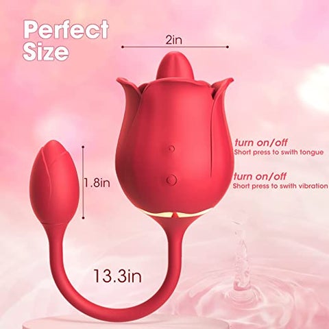 Rose Tongue Vibrator with Vibrating Egg - Lusty Time