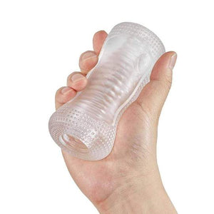 5.6” Clear Tapered Threaded Channel Male Masturbator - Lusty Time
